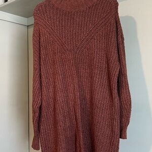 Long Sleeve Brown Mock-Neck Sweater Dress - Old Navy